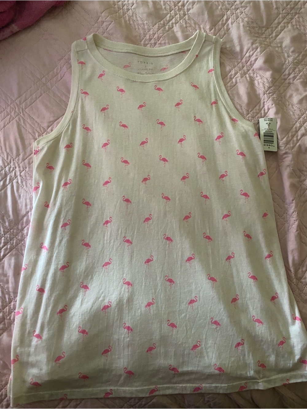torrid Light Tank Top with Pink Flamingo Print
